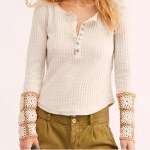 Free People Mistletoe Thermal Henley Top